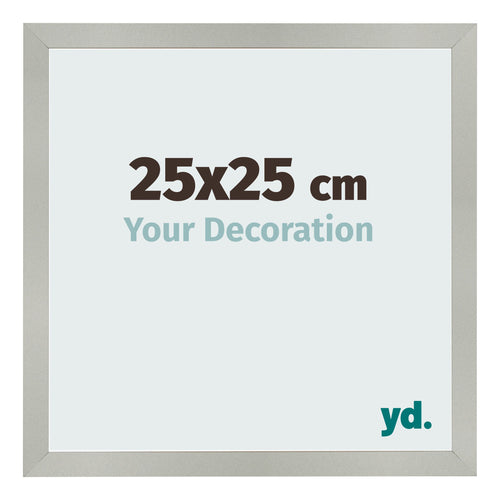 Fotolijst 25x25cm Zilver Mat MDF Bologna Voorzijde Maat | Yourdecoration.nl
