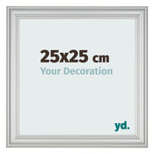 Fotolijst 25x25cm Zilver Mat MDF Lazio Voorzijde Maat | Yourdecoration.nl