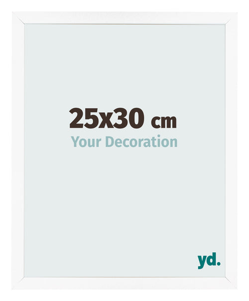 Fotolijst 25x30 cm Wit Mat MDF Bologna Voorzijde Maat | Yourdecoration.nl