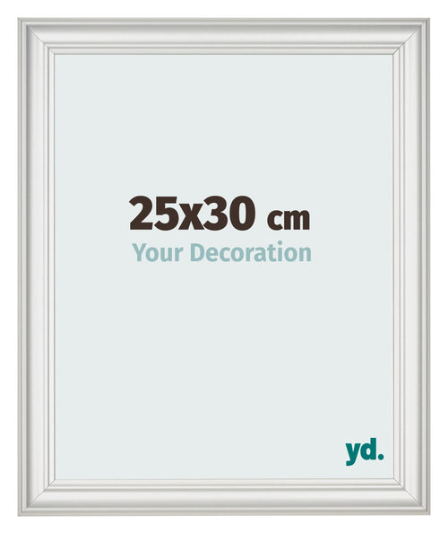 Fotolijst 25x30cm Wit Geveegd MDF Lazio Voorzijde Maat | Yourdecoration.nl
