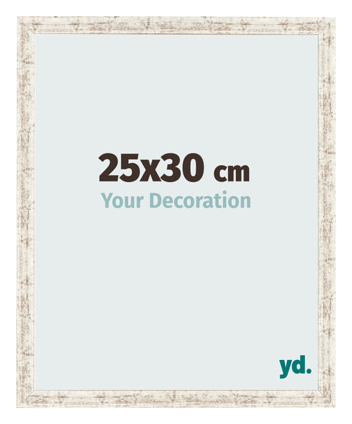 Fotolijst 25x30cm Wit Vintage MDF Bologna Voorzijde Maat | Yourdecoration.nl
