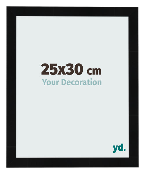 Fotolijst 25x30cm Zwart Hoogglans MDF Pisa Voorzijde Maat | Yourdecoration.nl