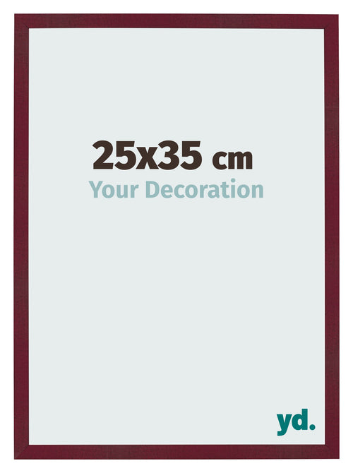 Fotolijst 25x35 cm Wijnrood Geveegd MDF Bologna Voorzijde Maat | Yourdecoration.nl