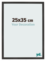 Fotolijst 25x35 cm Zwart Mat MDF Bologna Voorzijde Maat | Yourdecoration.nl