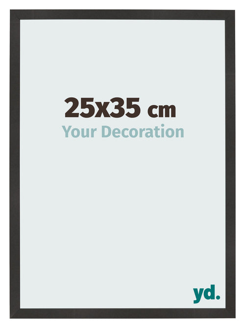 Fotolijst 25x35 cm Zwart Mat MDF Bologna Voorzijde Maat | Yourdecoration.nl