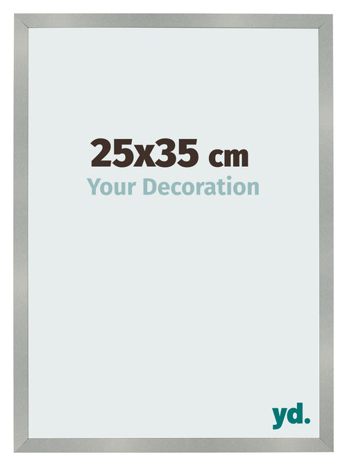 Fotolijst 25x35cm Aluminium Geborsteld MDF Bologna Voorzijde Maat | Yourdecoration.nl
