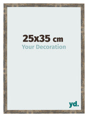 Fotolijst 25x35cm Blauw Goud Gemeleerd MDF Bologna Voorzijde Maat | Yourdecoration.nl