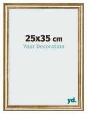 Fotolijst 25x35cm Goud Antiek MDF Lazio Voorzijde Maat | Yourdecoration.nl