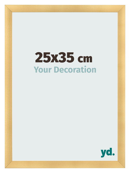 Fotolijst 25x35cm Goud Mat MDF Pisa Voorzijde Maat | Yourdecoration.nl