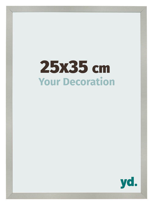 Fotolijst 25x35cm Zilver Mat MDF Bologna Voorzijde Maat | Yourdecoration.nl