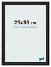 Fotolijst 25x35cm Zwart Houtnerf MDF Lazio Voorzijde Maat | Yourdecoration.nl