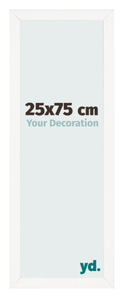 Fotolijst 25x75 cm Wit Hoogglans MDF Bologna Voorzijde Maat | Yourdecoration.nl