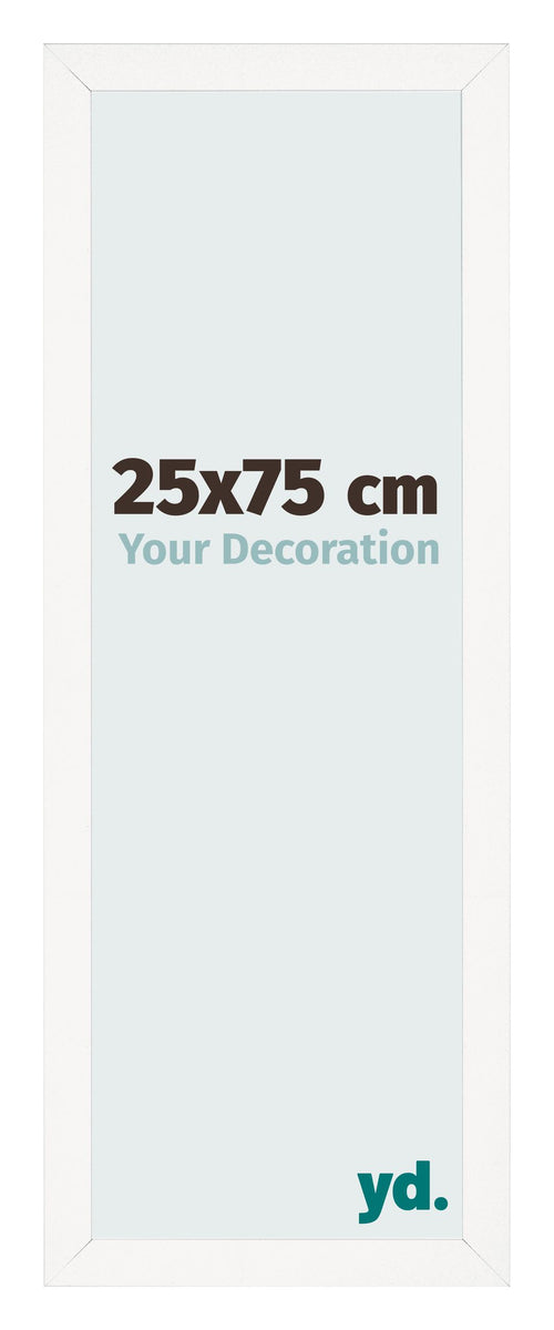 Fotolijst 25x75 cm Wit Hoogglans MDF Bologna Voorzijde Maat | Yourdecoration.nl