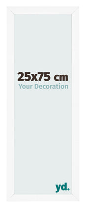Fotolijst 25x75 cm Wit Mat MDF Bologna Voorzijde Maat | Yourdecoration.nl