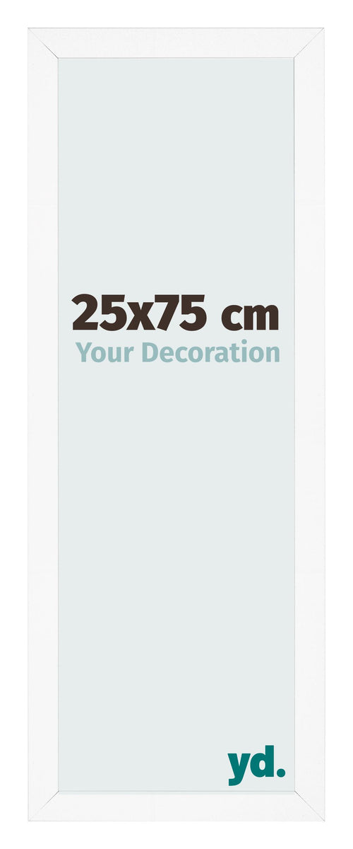 Fotolijst 25x75 cm Wit Mat MDF Bologna Voorzijde Maat | Yourdecoration.nl