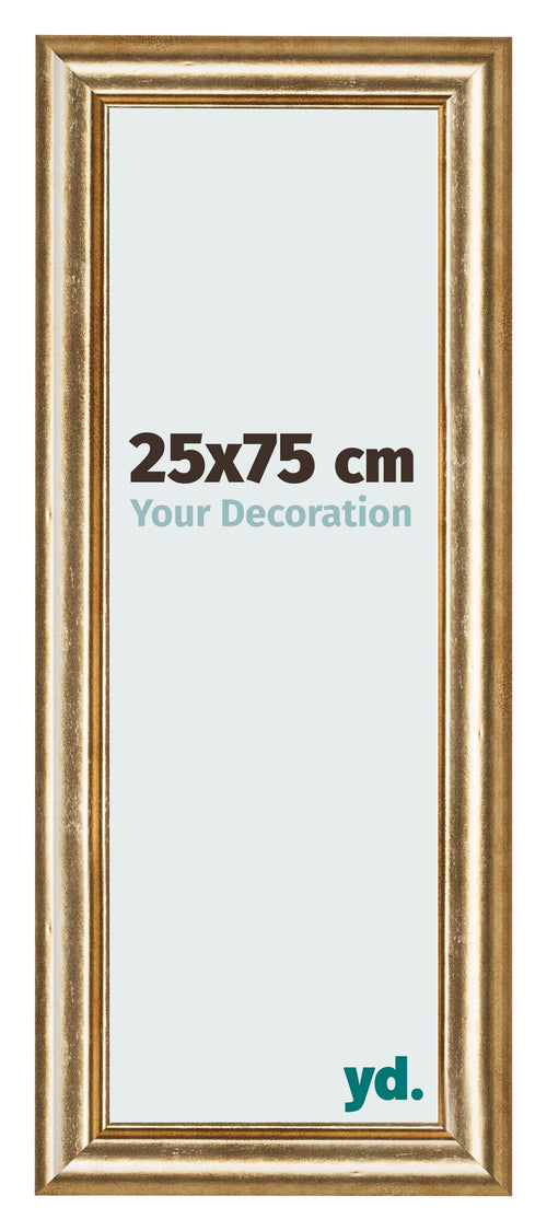 Fotolijst 25x75cm Goud Antiek MDF Lazio Voorzijde Maat | Yourdecoration.nl