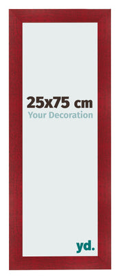 Fotolijst 25x75cm Wijnrood Geveegd MDF Pisa Voorzijde Maat | Yourdecoration.nl
