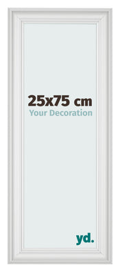 Fotolijst 25x75cm Wit Geveegd MDF Lazio Voorzijde Maat | Yourdecoration.nl