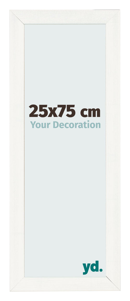 Fotolijst 25x75cm Wit Geveegd MDF Pisa Voorzijde Maat | Yourdecoration.nl