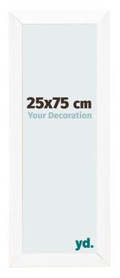 Fotolijst 25x75cm Wit Mat MDF Pisa Voorzijde Maat | Yourdecoration.nl