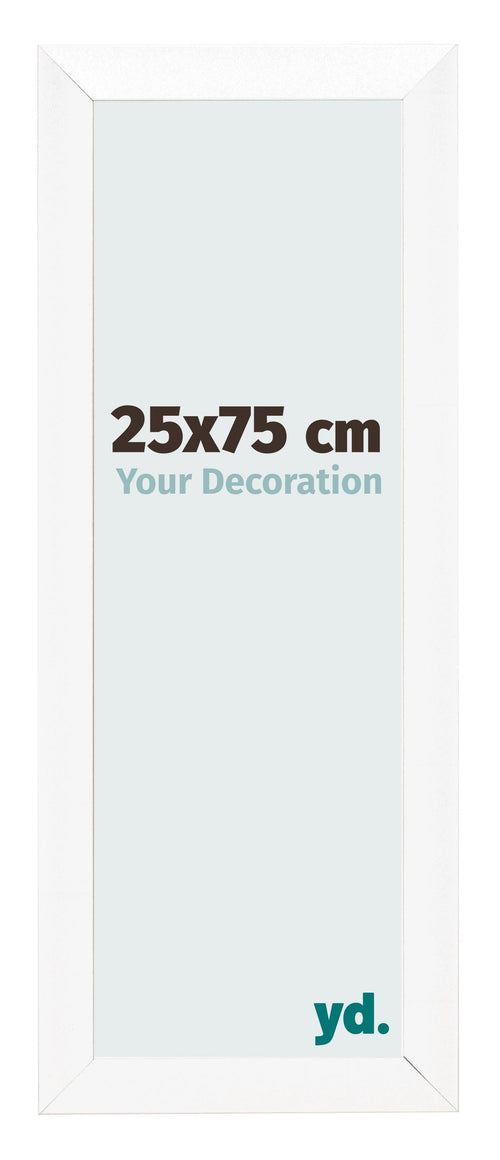 Fotolijst 25x75cm Wit Mat MDF Pisa Voorzijde Maat | Yourdecoration.nl