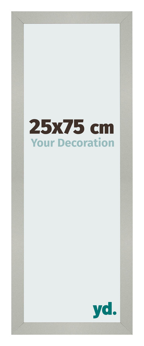Fotolijst 25x75cm Zilver Mat MDF Bologna Voorzijde Maat | Yourdecoration.nl