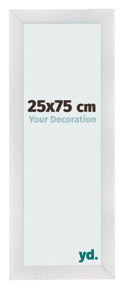 Fotolijst 25x75cm Zilver Mat MDF Pisa Voorzijde Maat | Yourdecoration.nl