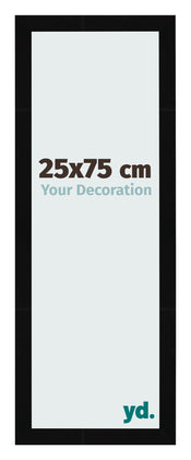 Fotolijst 25x75cm Zwart Hoogglans MDF Bologna Voorzijde Maat | Yourdecoration.nl