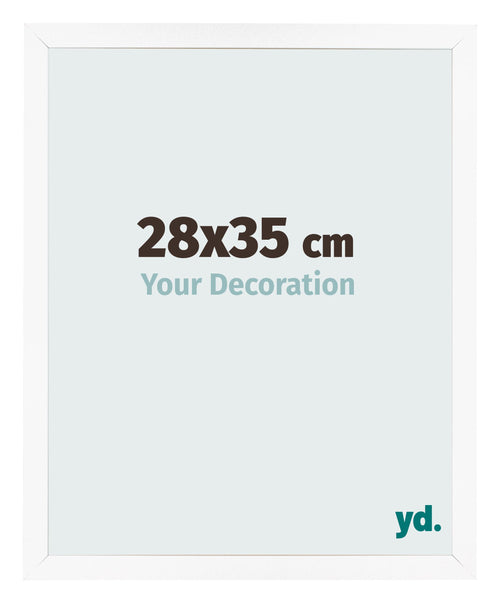 Fotolijst 28x35 cm Wit Mat MDF Bologna Voorzijde Maat | Yourdecoration.nl