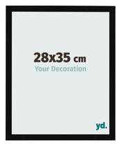 Fotolijst 28x35cm Zwart Hoogglans MDF Bologna Voorzijde Maat | Yourdecoration.nl