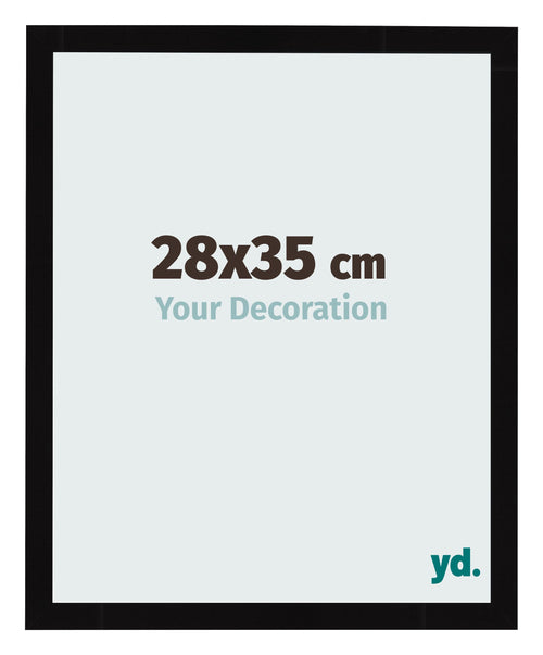 Fotolijst 28x35cm Zwart Hoogglans MDF Bologna Voorzijde Maat | Yourdecoration.nl