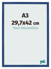 Fotolijst 29 7x42 cm A3 Donkerblauw MDF Bologna Voorzijde Maat | Yourdecoration.nl