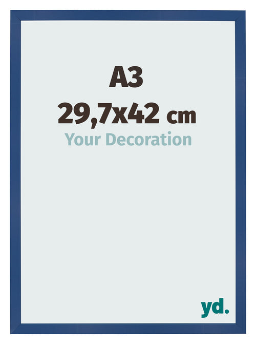 Fotolijst 29 7x42 cm A3 Donkerblauw MDF Bologna Voorzijde Maat | Yourdecoration.nl