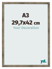 Fotolijst 29 7x42 cm A3 Metaal Vintage MDF Bologna Voorzijde Maat | Yourdecoration.nl