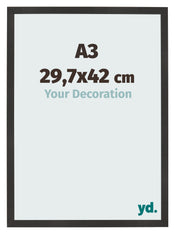 Fotolijst 29 7x42 cm A3 Zwart Mat MDF Bologna Voorzijde Maat | Yourdecoration.nl