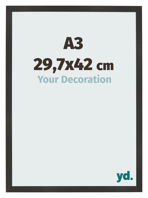 Fotolijst 29 7x42 cm A3 Zwart Mat MDF Bologna Voorzijde Maat | Yourdecoration.nl