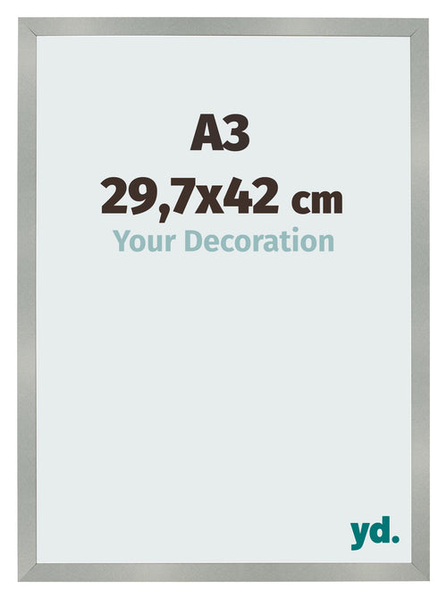 Fotolijst 29 7x42cm A3 Aluminium Geborsteld MDF Bologna Voorzijde Maat | Yourdecoration.nl