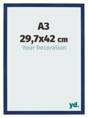 Fotolijst 29 7x42cm A3 Donkerblauw Geveegd MDF Bologna Voorzijde Maat | Yourdecoration.nl
