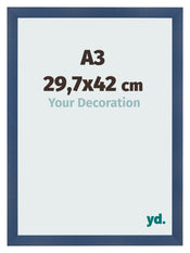 Fotolijst 29 7x42cm A3 Donkerblauw Geveegd MDF Pisa Voorzijde Maat | Yourdecoration.nl