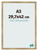 Fotolijst 29 7x42cm A3 Goud Antiek MDF Bologna Voorzijde Maat | Yourdecoration.nl