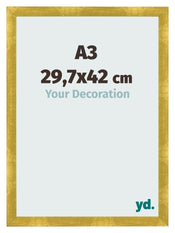 Fotolijst 29 7x42cm A3 Goud Vintage MDF Pisa Voorzijde Maat | Yourdecoration.nl