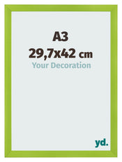 Fotolijst 29 7x42cm A3 Groen MDF Pisa Voorzijde Maat | Yourdecoration.nl