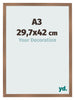 Fotolijst 29 7x42cm A3 Koper Decor MDF Bologna Voorzijde Maat | Yourdecoration.nl