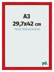 Fotolijst 29 7x42cm A3 Rood MDF Pisa Voorzijde Maat | Yourdecoration.nl