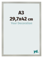 Fotolijst 29 7x42cm A3 Zilver Mat MDF Bologna Voorzijde Maat | Yourdecoration.nl