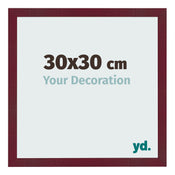 Fotolijst 30x30 cm Wijnrood Geveegd MDF Bologna Voorzijde Maat | Yourdecoration.nl