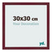Fotolijst 30x30 cm Wijnrood Geveegd MDF Bologna Voorzijde Maat | Yourdecoration.nl