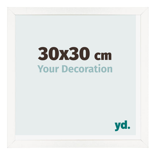 Fotolijst 30x30 cm Wit Hoogglans MDF Bologna Voorzijde Maat | Yourdecoration.nl