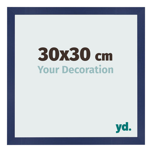 Fotolijst 30x30cm Donkerblauw Geveegd MDF Bologna Voorzijde Maat | Yourdecoration.nl