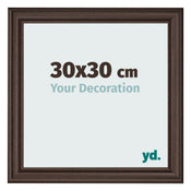 Fotolijst 30x30cm Eiken Donker MDF Lazio Voorzijde Maat | Yourdecoration.nl